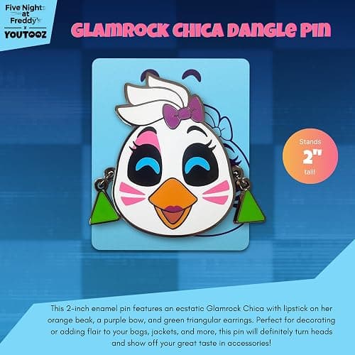 Youtooz Glamrock Chica Dangle Pin Set, Official Licensed Glamrock Chica Dangle Pins, Collectors Box Includes Glamrock Chica Dangle Pin by Youtooz Five Nights at Freddy's Collection thumbnail 3