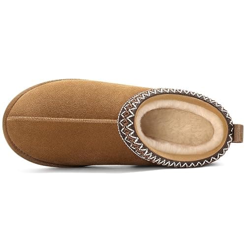 Evshine Women’s Genuine Suede Slippers, Fuzzy House Shoes Indoor Outdoor | Great Gift for Winter Comfort with Warm Plush Fleece Lining thumbnail 6