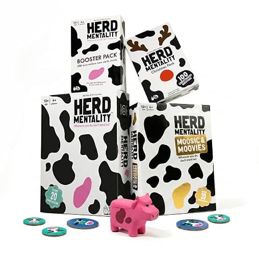 Herd Mentality Board Game Bundle – Herd Mentality Game + Moovies & Moosic Game + Original Expansion Pack + Christmas Pack | Funny Family Party Games for Adults, Teens & Kids - Image 1
