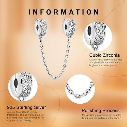 Rimgoris 925 Sterling Silver for Women Bracelets Necklace Safety Chain Clips Heart Rose Gold Cup Airplane Planet Travel Easter Egg Dangle Charm thumbnail 4