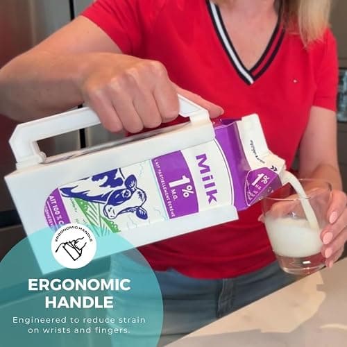 Carton Caddy XL Half Gallon Milk Carton Holder with Handle, Juice Box, Soda Bottle and Milk Half Gallon Holder with Handle, Rust Free, Dishwasher Safe, Reusable, Easy to Clean, Ergonomic thumbnail 8