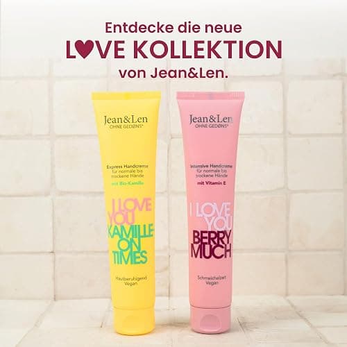 Jean & Len Crema mani I Love You Berry Much, per mani normali o asciutte, idrata le mani, assorbe rapidamente, cura delle mani vegana, senza parabeni e siliconi, 75 ml thumbnail 6