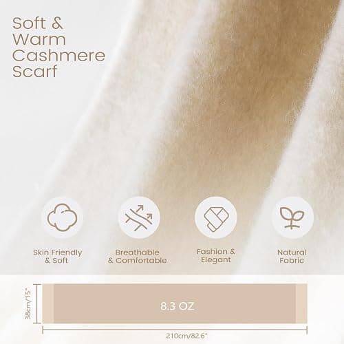 Women's Mohair Winter Scarf Pure Color, Warm Winter Scarf for Women and Men, Soft Luxurious Cashmere Feel Scarfs thumbnail 2