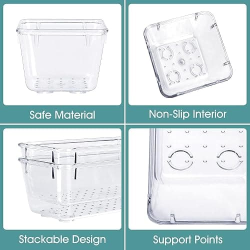 WOWBOX 25 PCS Clear Plastic Drawer Organizer Set, 4 Sizes Desk Drawer Divider Organizers and Storage Bins for Makeup, Jewelry, Gadgets for Kitchen, Bedroom, Bathroom, Office thumbnail 4