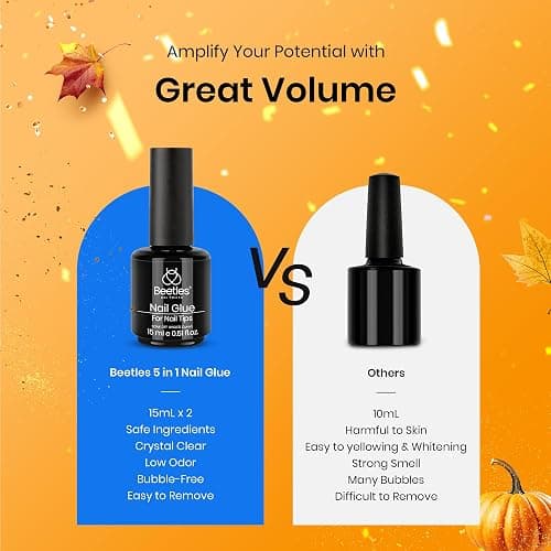 beetles Gel Polish 2 Pcs 15ml Nail Glue Kit for Acrylic Nails, 5 in 1 Super Strong Brush in Nail Gel Glue for False Nails Tips and Gel Nail Polish Led Lamp Required Nail Art Gift thumbnail 5
