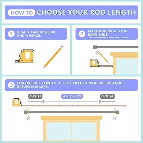 Byondeth Curtain Rods for Windows 16 to 144 Inches Adjustable Length 1 Inch Diameter Window Curtain Rod with Aluminium Finials, Black thumbnail 6