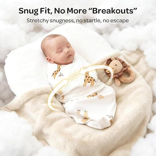 Momcozy Baby Swaddle, Quiet Fastener Swaddle Suitable for Infant 0-3 Months, New-Parent-Friendly Sleep Sack, Reduce Startle Reflex, Newborn Boys Girls Registry Essentials, 2-Pack, Bravery thumbnail 8