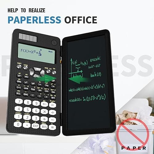 Scientific Calculator for School with Notepad, ROATEE Middle and High School Supplies for Students, 82 MS Foldable 2-Line Display Science Calculator with Writing Tablet, Solar and Battery Powered - 82MS thumbnail 4