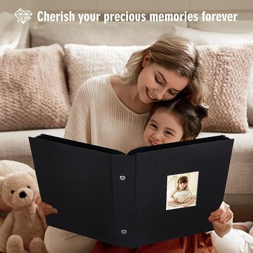 Artmag 4x6 400 Photos Linen Album Large Capacity Fabric Album for Family Wedding Anniversary Holds 400 Vertical Photos (400 Pockets, Black) thumbnail 6