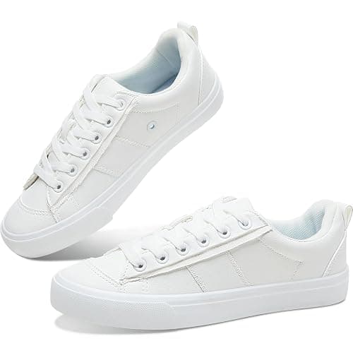 Obtaom Women Tennis Fashion Shoes Casual PU Leather Sneakers Comfortable Court Sneakers - Image 1