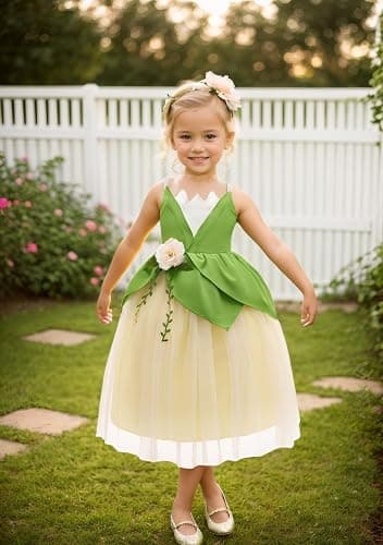 MDYCW Princess Halloween Costume for Girls, Birthday Party Fairy Dress Up, Special Occasion Dress thumbnail 5