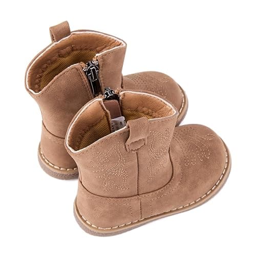BMCiTYBM Baby Cowboy Cowgirl Boots Infant Western Boots Toddler Boys Girls Round Toe Riding Mid Calf Boots All Seasons for 6 9 12 18 24 Months thumbnail 6