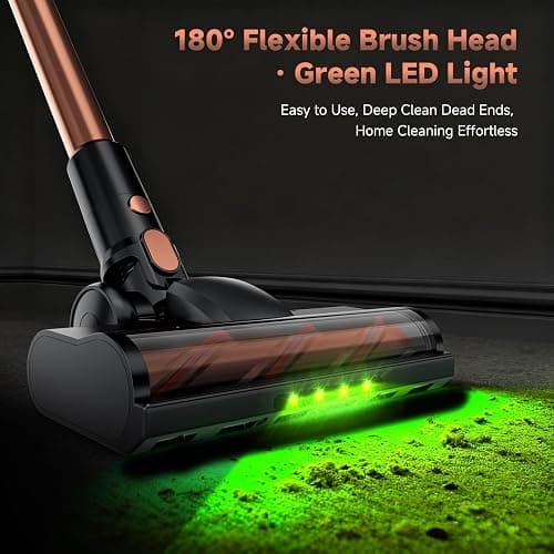 Shieal Cordless Stick Vacuum Cleaner - 45KPA Powerful Suction Vacuum with 45 Min Runtime, Detachable Battery, Anti-Tangle & 1.5L Dust Cup, 8 in 1 Vacuum Cleaner for Pet Hair, Carpet, HardFloor, Pink thumbnail 7
