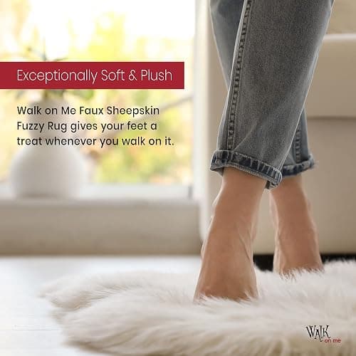 Silky Super Soft White Faux Sheepskin Shag Rug Faux Fur | Machine Washable | Great for Photography Decor Bedroom | Real Look Without Harming Animals (White, Quad Pelt (3x5)) thumbnail 3