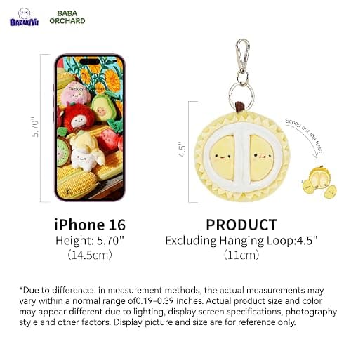 BAZUUYU Baba Orchard Scented Plush Blind Box Keychain, Mystery Fruit Plush for Backpack, Purse or Key Ring, Cute Collectible Surprise Gift Kids and Teens, Single Random Box thumbnail 3