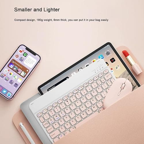 Bluetooth Keyboard Compatible with iPad 10th Generation, Rechargeable Portable 10 inch Wireless Keyboard for iPhone, iPad mini, Samsung Tablets Keyboards Ultra-Slim, Travel Office Computer Accessories thumbnail 4