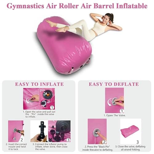 XITAO Air Roller Gymnastics Barrel Inflatable Tumbling Roller Air Mat, Barrel Back Somersault Backbend Trainer Equipment with Electric Air Pump for Backhandspring Training Yoga Cheerleading, 37.4"x25.0" thumbnail 6