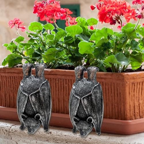 HPMAISON Plant Pot Hanger Bat Resin Statue Halloween Bat Garden Flower Pot Decoration Outdoor Decorative Sculptures Ornaments Figurine Weatherproof and UV Resistant thumbnail 8