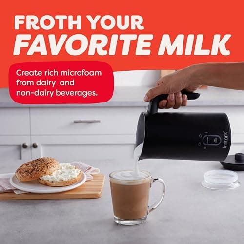 Instant Pot Milk Frother, 4-in-1 Electric Milk Steamer, 10oz/295ml Automatic Hot and Cold Foam Maker and Milk Warmer for Latte, Cappuccinos, Macchiato, From the Makers of Instant 500W, Black thumbnail 3
