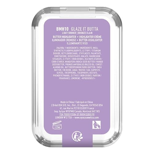 NYX Professional Makeup Buttermelt Highlighter, Powder Highlighter, 12 HR Wear, Buildable & Buttery Soft Creamy Finish, Fade & Transfer Resistant, Shade: Glaze it Butta (Light Bronze) thumbnail 12