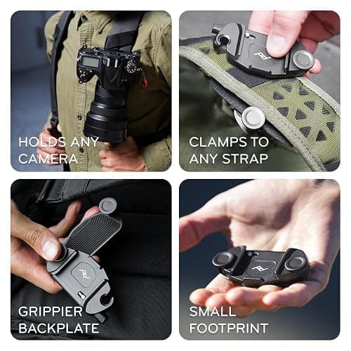 Peak Design Capture Camera Clip V3, Black with Plate, Holds DSLR, Compact and Point and Shoot Bodies, Secure, Stable and Accessible, Attaches to Straps and Belts, Quick Release, 200 lb Capacity thumbnail 3