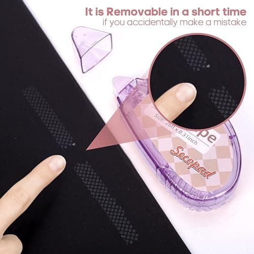Secopad Scrapbook Tape, 6 Pack Double Sided Tape Roller for Crafts, Adhesive Glue Runner Scrapbooking Supplies Journaling School Office Supplies for Kids and Adults, 0.3IN x 26FT thumbnail 5