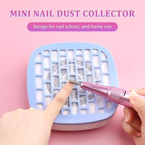 ANGNYA Nail Dust Collector with 10PCS Filter Pads, Compact Vacuum Fan Dust Collector for Beginner Mini Dust Suction Machine Manicure Pedicure Tool for Acrylic Nail Polishing for Home Use thumbnail 2