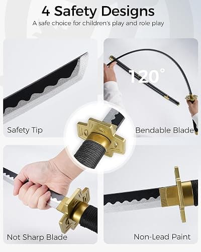 Cold Blade Toy Sword - 41 inches Toy Katana Replica with Holster Belt and Display Stand - Sword with Authentic Design thumbnail 5