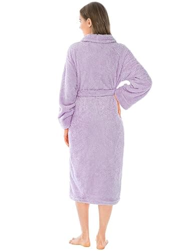 PAVILIA Premium Womens Plush Soft Robe Fluffy, Warm, Fleece Sherpa Shaggy Bathrobe thumbnail 2