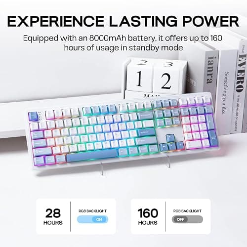 EPOMAKER TH108 Full Size Mechanical Keyboard (Blue&White, Creamy Jade) thumbnail 3