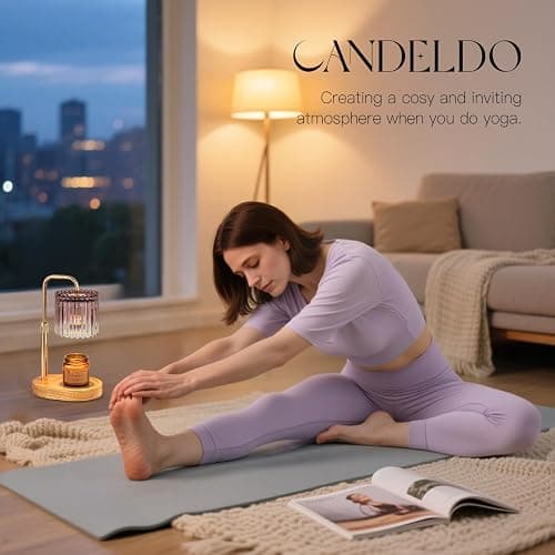 Candeldo Candle Warmer Lamp with Timer: Purple Candle Warming Lamp with 2 Bulbs Height Adjustable Wax Melt Dimmable Bedroom Decor for Women thumbnail 8