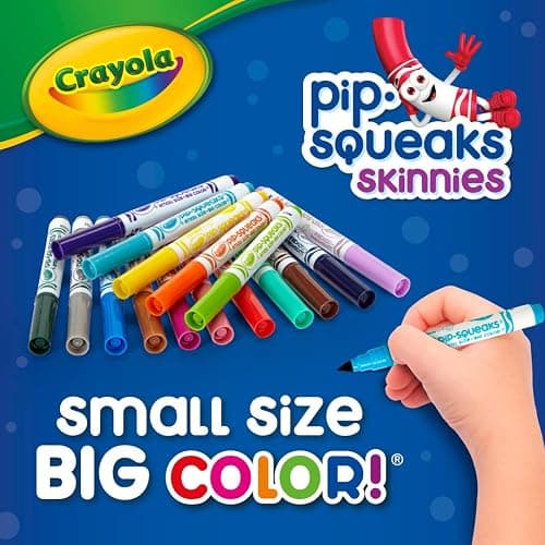 Crayola Pip Squeaks Skinnies Washable Marker Set (16ct), Mini Markers for Toddlers, Thin Coloring Markers for Kids, Toddler Arts & Craft Supplies thumbnail 5