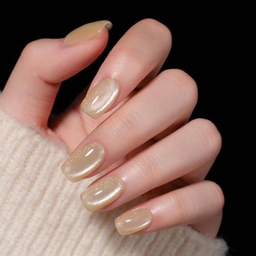 MAYCHAO 15ML Cat Eye Gel Nail Polish 1Pc Champagne Gold Gel Polish with Magnet Soak off Holographic Magnetic Nail Polish for Nail Art Manicure Salon DIY at Home, 0.5 OZ thumbnail 2