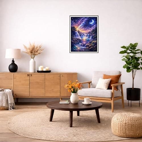 IOHEFY Diamond Painting Kits for Adults 12x16 Inch Starry Night Waterfall Galaxy Fantasy Full Drill Acrylic Rhinestone DIY Art Moon Mystical Landscape Women Beginner Wall Decor Birthday Gift thumbnail 7