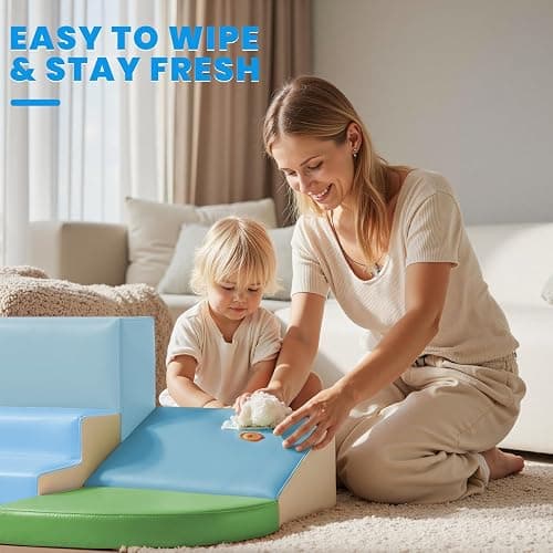 Hoohtoot PU Leather Foam Blocks for Children: 6-Piece Indoor Climbing Play Set - Soft Climbing and Sliding Blocks - Children Learning Gym - Child Activity Structure for Preschool thumbnail 5