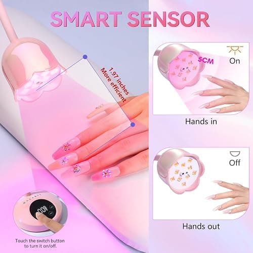 Makartt Flash Cure UV Nail Lamp for Gel Nails Rechargeable Gooseneck Design | 30Mw/Cm² UV LED Lamp with Flexible Gooseneck, Auto Sensor and 4 Timers for Fast, Even Gel Nail Curing Home DIY Salon Use thumbnail 3