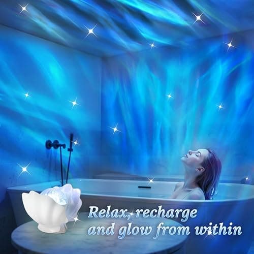 GLACIER GIFT Northern Lights Projector, Shell Night Light Built for Bedroom Nebula Lamp, Kids Dorm Decor, Cute Room Decor Aesthetic, Christmas Gifts for Teens thumbnail 6
