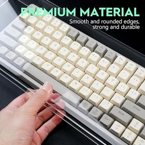 Gadpiparty Clear Acrylic Keyboard Dust Cover Protector for 104-Key Mechanical Keyboards Waterproof Spill Resistant Keyboard Cover for Home Office Use 18.7 X 5.91 Inches thumbnail 3