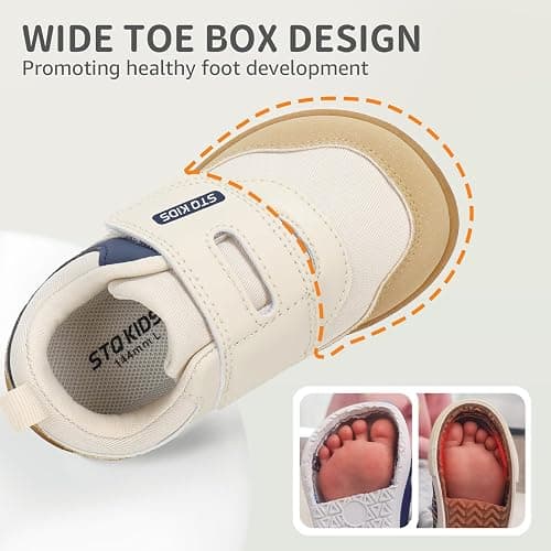 STQ KIDS Toddler Wide Toe Box Shoes Barefoot Sneakers Girls Boys Zero Drop First Walking Running Tennis Grounding Shoes thumbnail 4