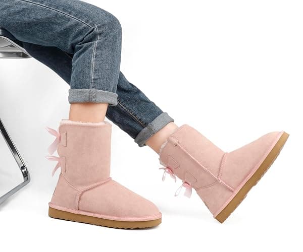 JOY IN LOVE Women's Snow Boots for Winter Mid-Calf high Back Bows thumbnail 6