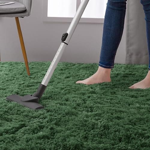 DweIke Fluffy Dark Green Rugs for Bedroom Living Room, 3x5 Feet Soft Plush Shaggy Forest Hunter Green Girls Boys Kids Rug, Non-Slip and Machine Washable Carpet for Dorm Nursery Classroom Decor thumbnail 6