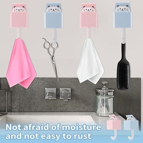 Dimeho Cute Cat Key Hook, Creative Adhesive Coat Hook Wall Mounted Adhesive Cat Hook for Coat, Scarf, Hat, Towel,Key, Bag Wall Hanging Decorations(2 Pack) thumbnail 3