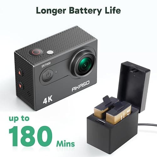 AKASO EK7000 4K30FPS 20MP WiFi Action Camera with EIS Ultra HD 131FT Waterproof Underwater Camera Remote Control 4X Zoom Support External Microphone Black thumbnail 8