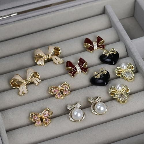 Jean Beau Pearl Flower Leaf Stud Earrings for Women Statement Cluster CZ Pearls Earring Gold Plated Sterling Silver Wedding Prom Birthday Fashion Jewelry Gift thumbnail 3
