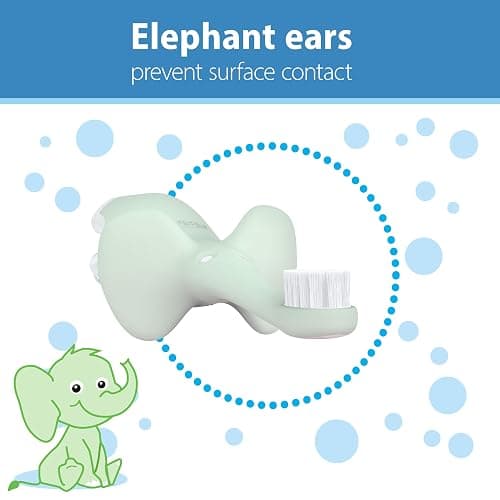 Dr. Brown's Infant-to-Toddler Toothbrush, Elephant, Mint, 0-3 Years thumbnail 6