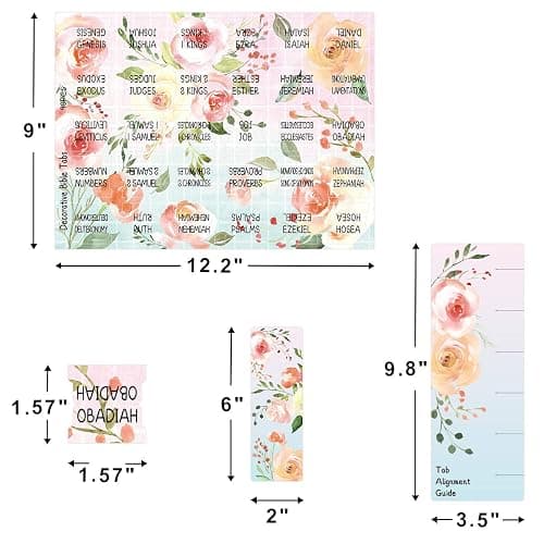 Fancy Land Floral Bible Tabs 90 Decorative Bible Tabs Laminated Colorful Bible Book Indexing Tabs Old and New Testament Laminated Matte Film Pretty Gift for Women Girls thumbnail 3