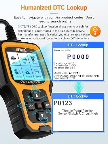 ANCEL AD410 Enhanced OBD2 Scanner, Vehicle Code Reader for Check Engine Light, Automotive OBD II Scanner Fault Diagnosis, OBDII Scan Tool for All OBDII Cars 1996+, Black/Yellow thumbnail 7
