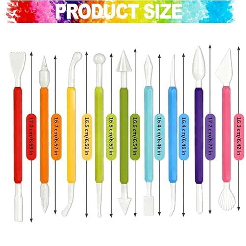 LINPHCEY 9PCS Clay Tools for Kids Air Dry Clay Tool Kit Plastic Clay Sculpting Tools Set for DIY Pottery, Modeling Molding Polymer Clay – Safe & Easy Grip for Beginners & Craft Lovers thumbnail 3