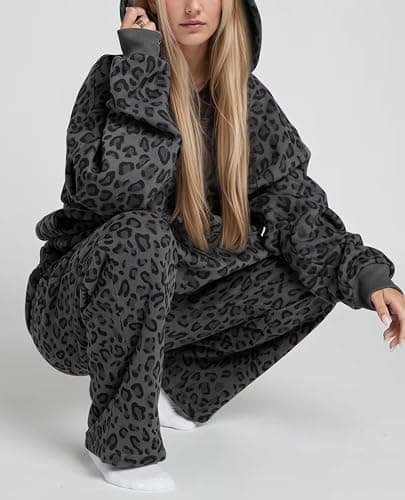 DURUNUL Leopard Print Hoodies for Women Oversized Cheetah Printed Hooded Pullover 2000s Y2K Hoodie Sweatshirt 90s Streetwear thumbnail 3