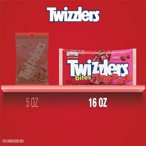 TWIZZLERS Bites Cherry Flavored Licorice Style, Chewy Candy Bag, 16 oz thumbnail 4